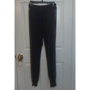 I Jeans By Buffalo Black Rhinestone Side Stripe Boardwalk Jogger Sweatpants Sz S
